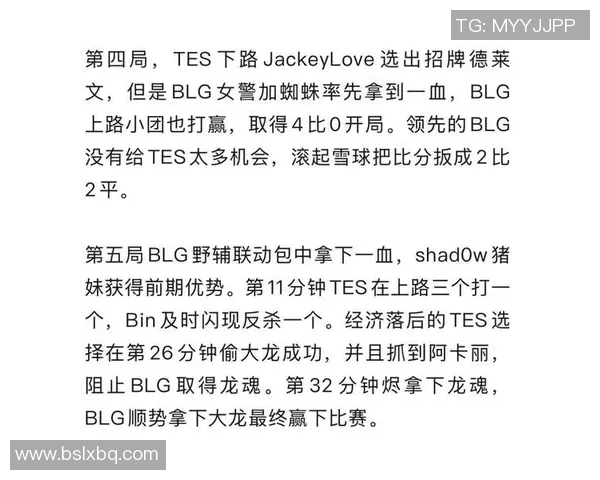 S15电竞总决赛赛后分析IG与BLG的战术意识与团队配合